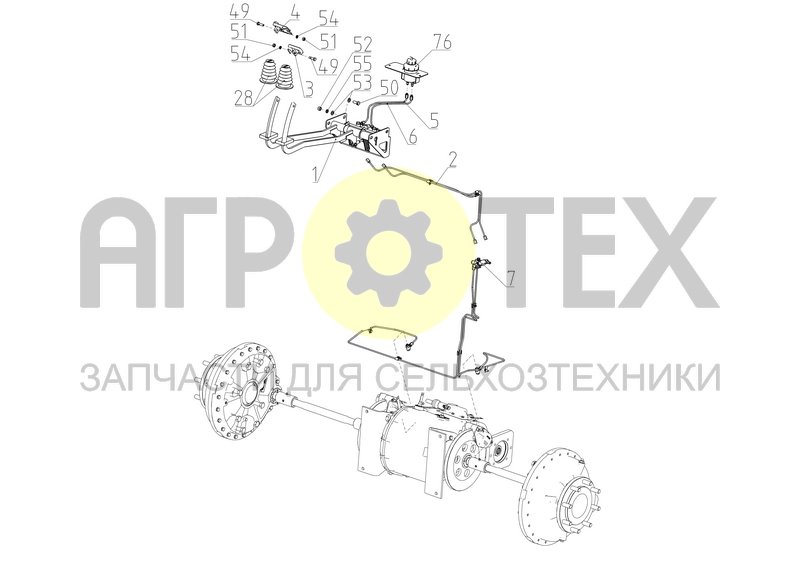 Система тормозная рабочая (РСМ-120.02.05.000Ф) (№28 на схеме)